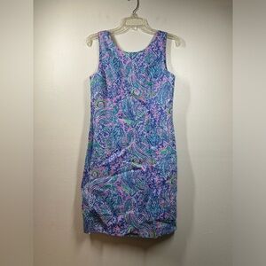 Lilly Pulitzer Maurina Linen Shift Dress Lilac Rose We Mermaid It‎ Size 2 NWT